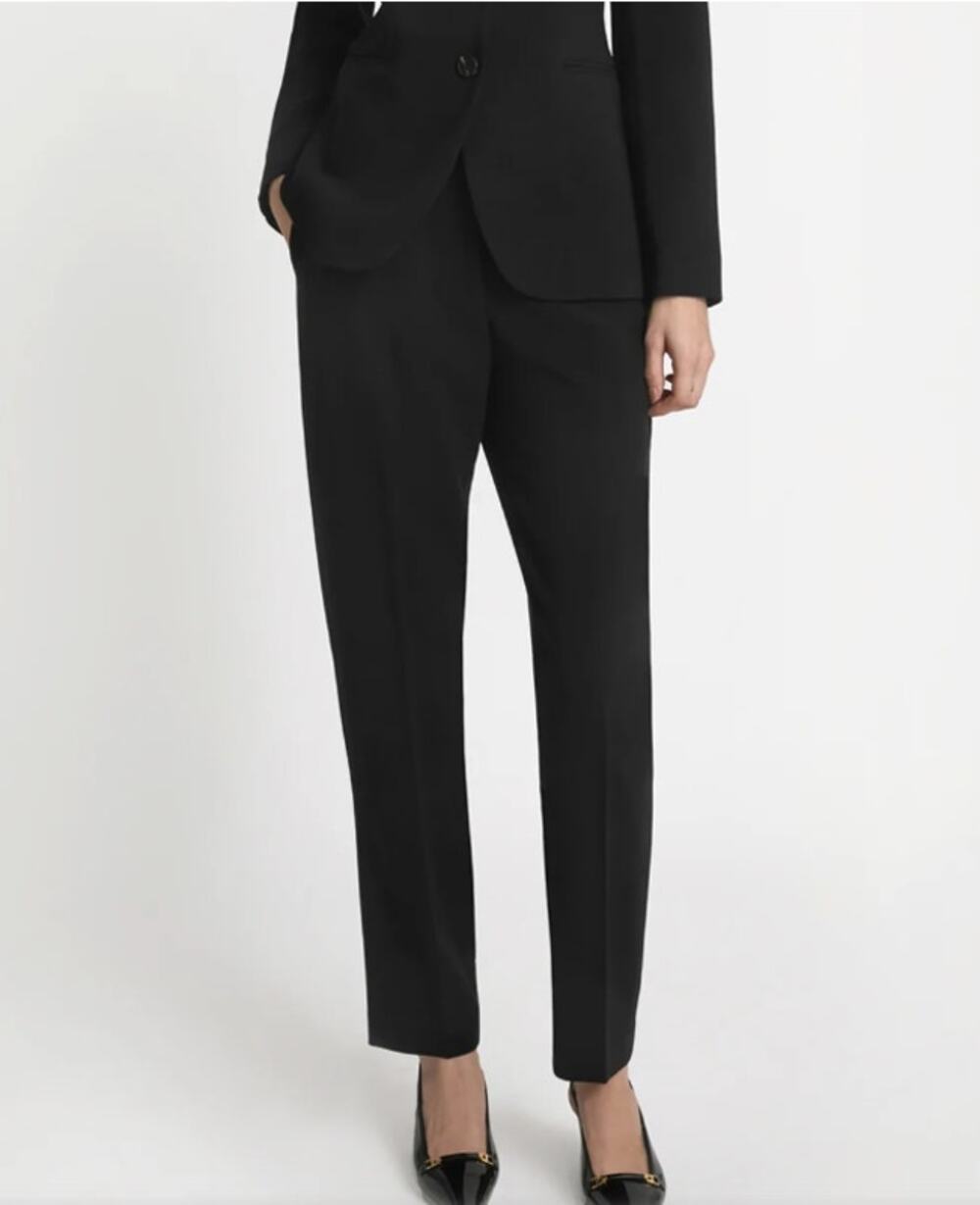 Judith & Charles Easy Care Slim Pants Black Crepe 8 Business Career Ankle